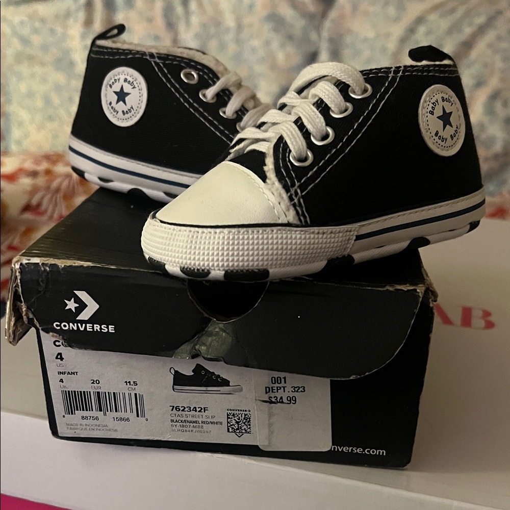 Converse Kids Black and White High-Top Sneakers